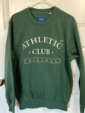 Jack Jones Originals Green Athletic Club Crewneck Sweatshirt L